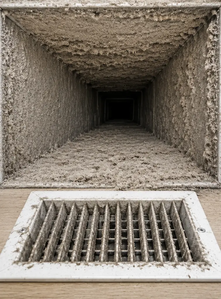 residential air vent before professional cleaning in Dallas Texas