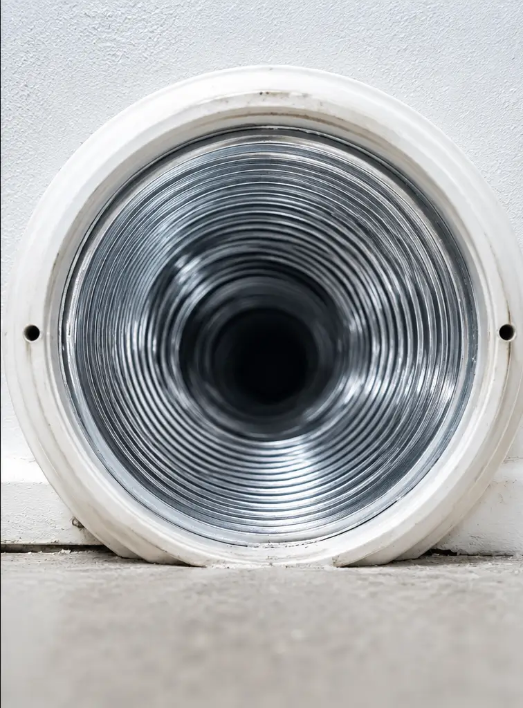 Dryer vent after professional cleaning