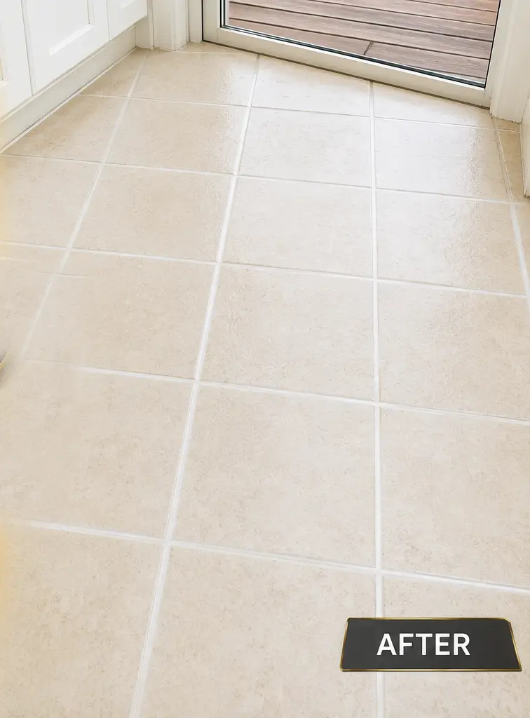 Fresh clean residential tile after professional stain removal service in Dallas Texas
